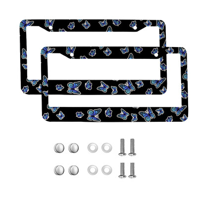 Skaisti Butterfly amerikāņu automobiļu 12 x 6 collu lāzergriešanas hroma FL numura zīmju rāmji — vieglo/kravas automašīnu/apvidus automobiļu apdares aksesuārs