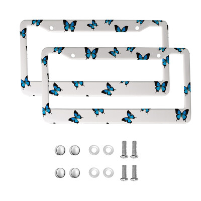 Skaisti Butterfly amerikāņu automobiļu 12 x 6 collu lāzergriešanas hroma FL numura zīmju rāmji — vieglo/kravas automašīnu/apvidus automobiļu apdares aksesuārs