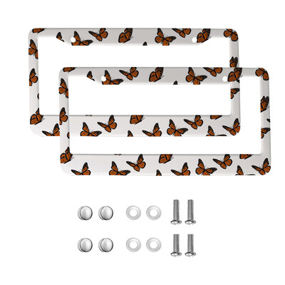 Skaisti Butterfly amerikāņu automobiļu 12 x 6 collu lāzergriešanas hroma FL numura zīmju rāmji — vieglo/kravas automašīnu/apvidus automobiļu apdares aksesuārs