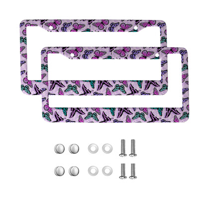 Skaisti Butterfly amerikāņu automobiļu 12 x 6 collu lāzergriešanas hroma FL numura zīmju rāmji — vieglo/kravas automašīnu/apvidus automobiļu apdares aksesuārs