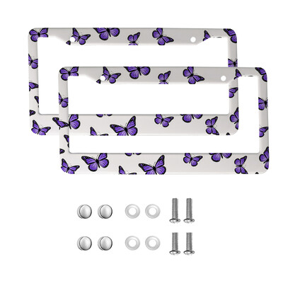 Skaisti Butterfly amerikāņu automobiļu 12 x 6 collu lāzergriešanas hroma FL numura zīmju rāmji — vieglo/kravas automašīnu/apvidus automobiļu apdares aksesuārs