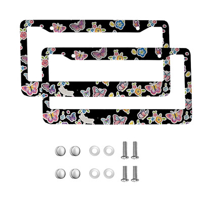 Skaisti Butterfly amerikāņu automobiļu 12 x 6 collu lāzergriešanas hroma FL numura zīmju rāmji — vieglo/kravas automašīnu/apvidus automobiļu apdares aksesuārs