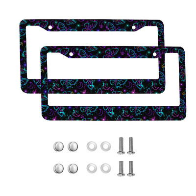 Skaisti Butterfly amerikāņu automobiļu 12 x 6 collu lāzergriešanas hroma FL numura zīmju rāmji — vieglo/kravas automašīnu/apvidus automobiļu apdares aksesuārs
