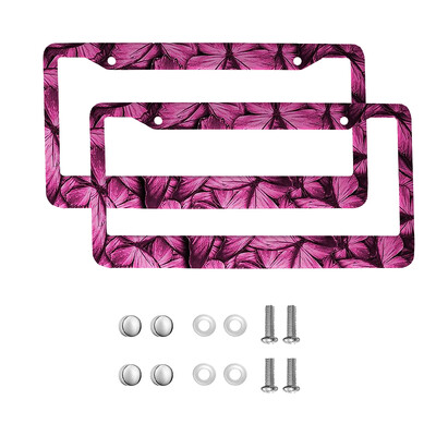 Skaisti Butterfly amerikāņu automobiļu 12 x 6 collu lāzergriešanas hroma FL numura zīmju rāmji — vieglo/kravas automašīnu/apvidus automobiļu apdares aksesuārs