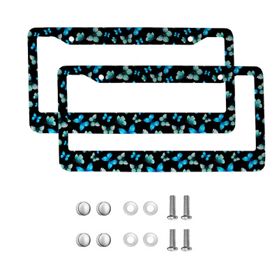 Skaisti Butterfly amerikāņu automobiļu 12 x 6 collu lāzergriešanas hroma FL numura zīmju rāmji — vieglo/kravas automašīnu/apvidus automobiļu apdares aksesuārs
