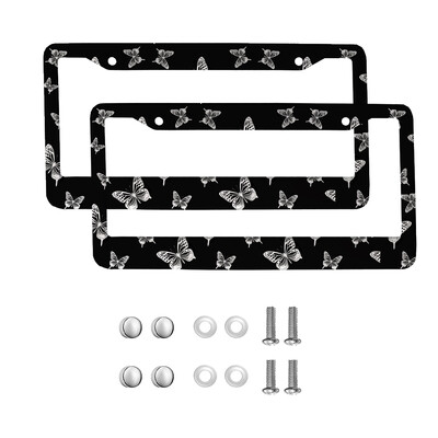 Skaisti Butterfly amerikāņu automobiļu 12 x 6 collu lāzergriešanas hroma FL numura zīmju rāmji — vieglo/kravas automašīnu/apvidus automobiļu apdares aksesuārs