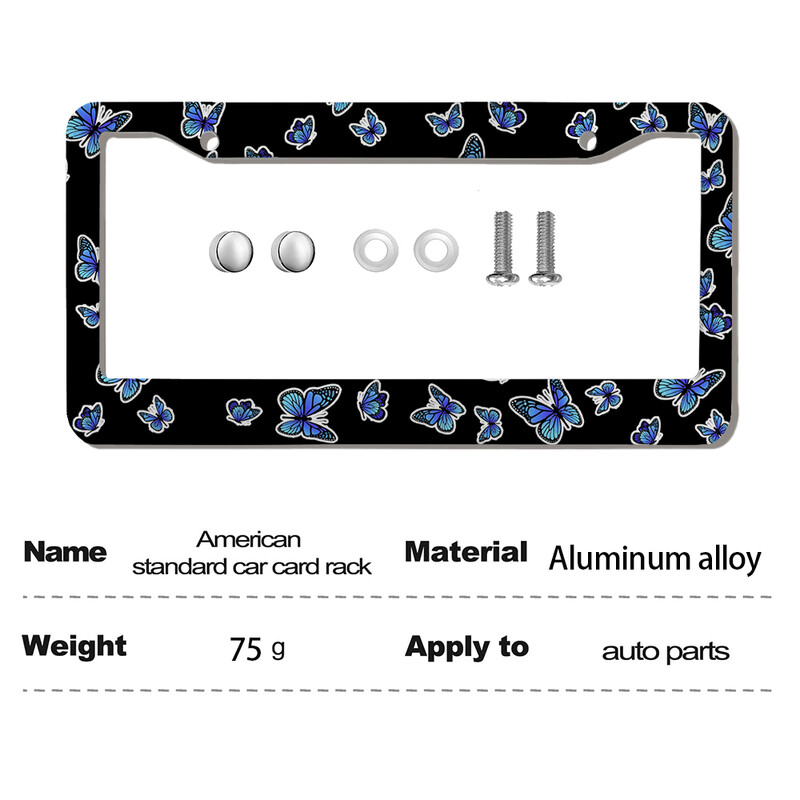 Skaisti Butterfly amerikāņu automobiļu 12 x 6 collu lāzergriešanas hroma FL numura zīmju rāmji — vieglo/kravas automašīnu/apvidus automobiļu apdares aksesuārs