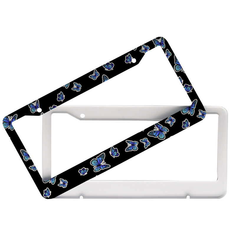 Skaisti Butterfly amerikāņu automobiļu 12 x 6 collu lāzergriešanas hroma FL numura zīmju rāmji — vieglo/kravas automašīnu/apvidus automobiļu apdares aksesuārs