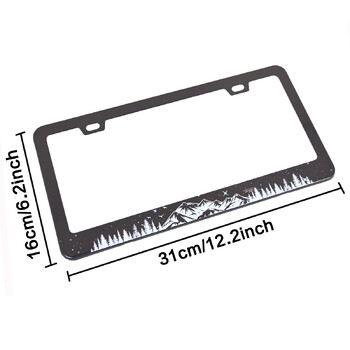 Рамка за регистрационен номер XCLPF Рамка за регистрационен номер Mountains License Plate Frame Декоративни неръждаеми комплекти лицензионни винтове от 2 12,3 \