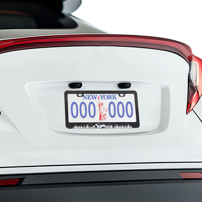 XCLPF numura zīmes rāmis Mountains numura zīmes rāmis Dekoratīvi rūsas izturīgi licences skrūvju komplekti pa 2 12,3 x 6,3