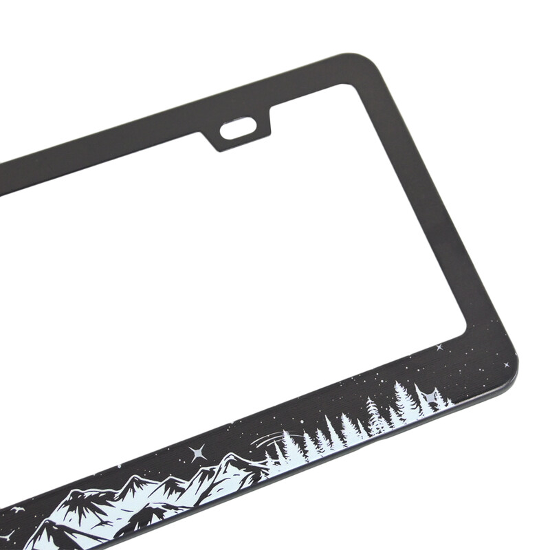 XCLPF numura zīmes rāmis Mountains numura zīmes rāmis Dekoratīvi rūsas izturīgi licences skrūvju komplekti pa 2 12,3 x 6,3