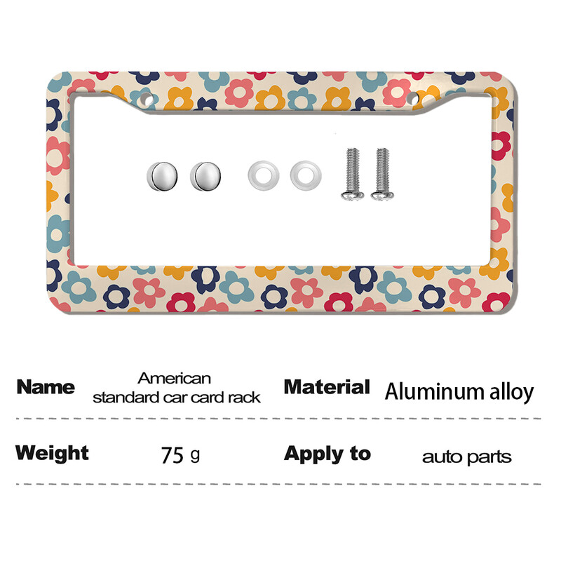 Prekrasni cvjetovi Američki automobil 12" x 6" Laserski rezani kromirani okviri registarskih pločica - Dodatak za ukrašavanje automobila/kamiona/SUV automobila