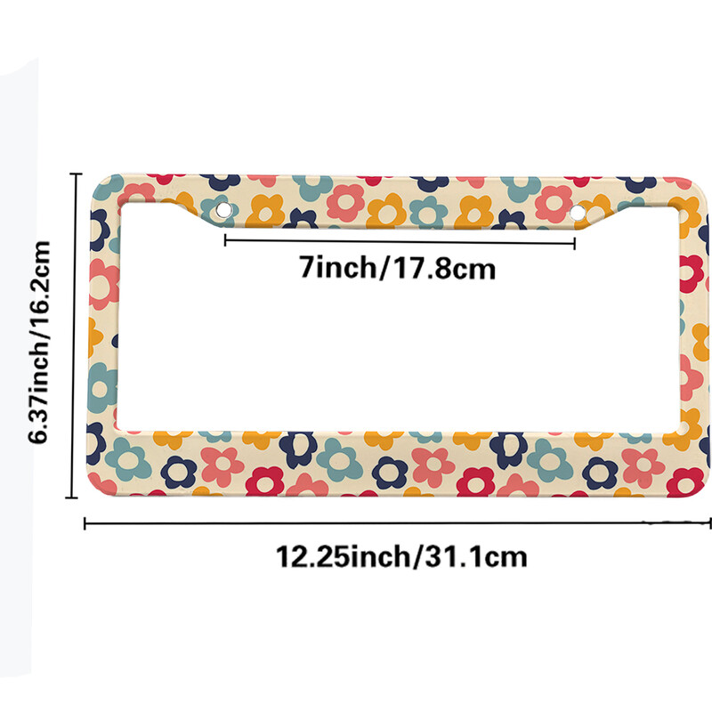 Prekrasni cvjetovi Američki automobil 12" x 6" Laserski rezani kromirani okviri registarskih pločica - Dodatak za ukrašavanje automobila/kamiona/SUV automobila