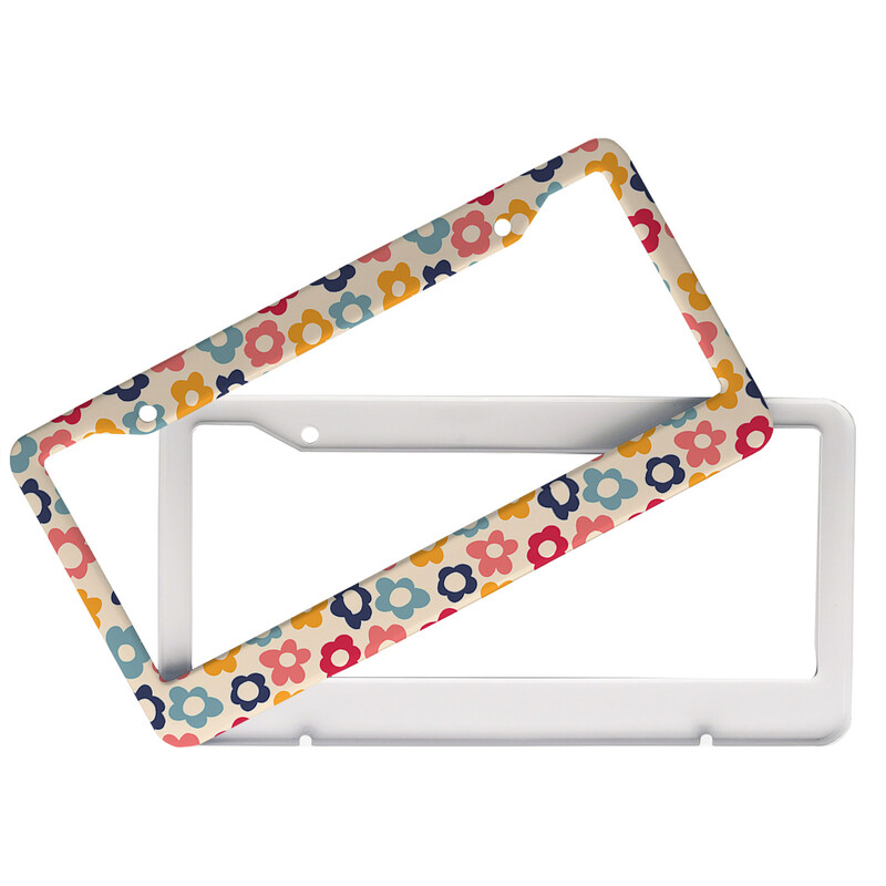 Prekrasni cvjetovi Američki automobil 12" x 6" Laserski rezani kromirani okviri registarskih pločica - Dodatak za ukrašavanje automobila/kamiona/SUV automobila