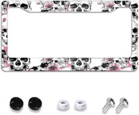 Galvaskausa numura zīmes rāmis Automašīnu piederumi Nerūsējošā tērauda numura zīmes turētājs ziedu dekoratīvie rāmji