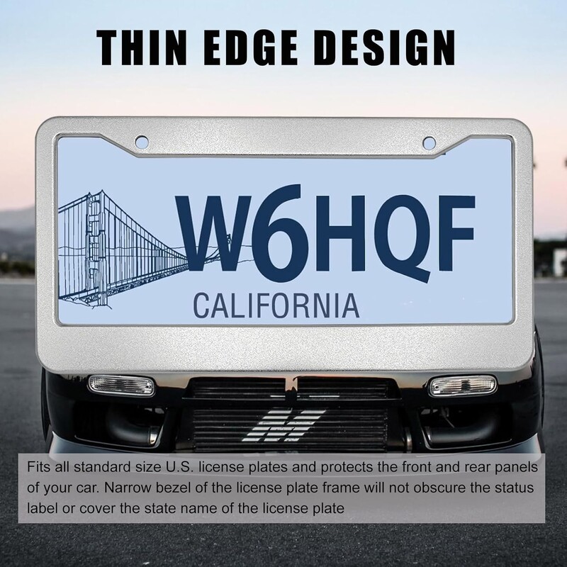 X AUTOHAUX alumīnija sakausējuma numura zīmes rāmja vāks 2 caurumi automašīnas priekšējam aizmugurējam numura zīmes turētājam ar skrūvēm, vāciņiem sudraba tonis