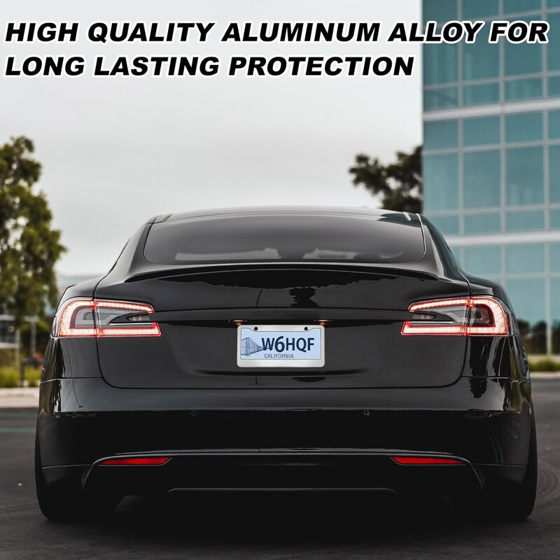 X AUTOHAUX alumīnija sakausējuma numura zīmes rāmja vāks 2 caurumi automašīnas priekšējam aizmugurējam numura zīmes turētājam ar skrūvēm, vāciņiem sudraba tonis