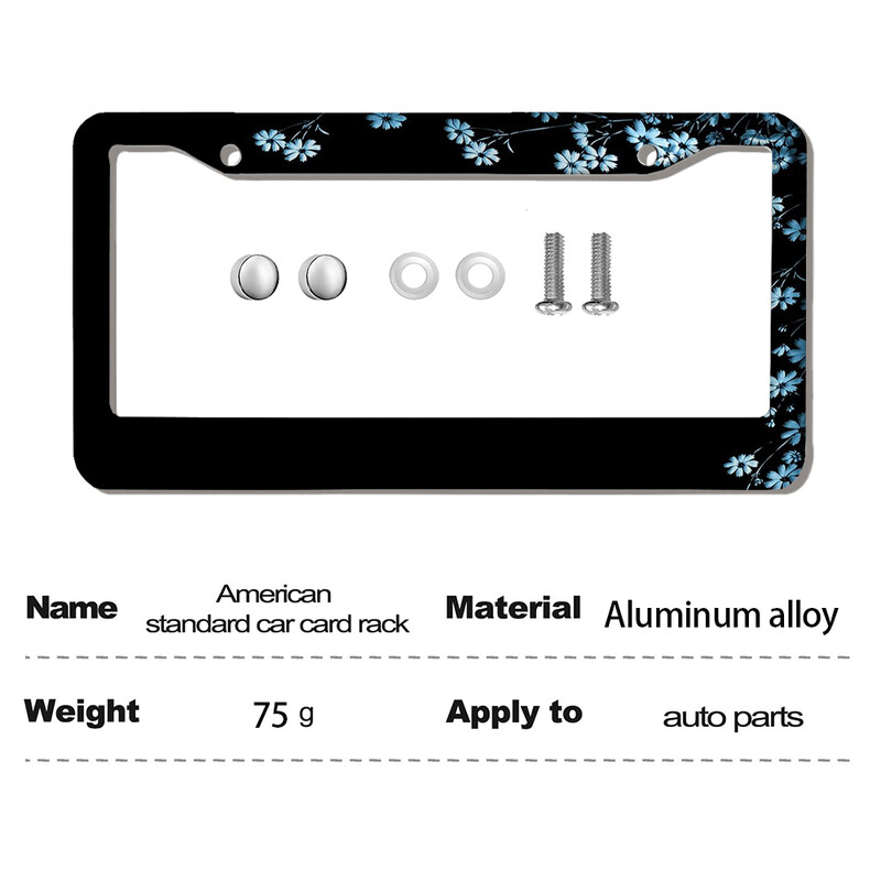 Prekrasni cvjetovi Američki automobil 12" x 6" Laserski rezani kromirani okviri registarskih pločica - Dodatak za ukrašavanje automobila/kamiona/SUV automobila