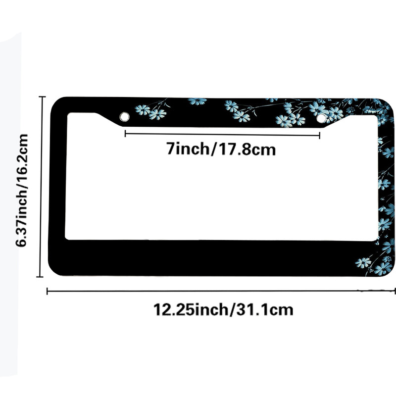 Prekrasni cvjetovi Američki automobil 12" x 6" Laserski rezani kromirani okviri registarskih pločica - Dodatak za ukrašavanje automobila/kamiona/SUV automobila