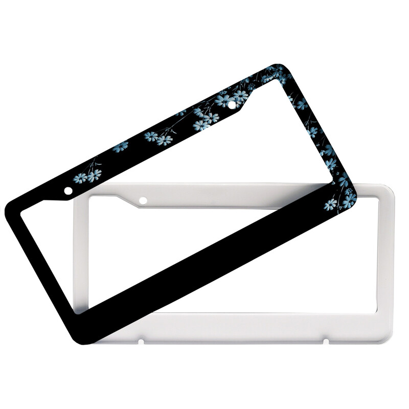 Prekrasni cvjetovi Američki automobil 12" x 6" Laserski rezani kromirani okviri registarskih pločica - Dodatak za ukrašavanje automobila/kamiona/SUV automobila