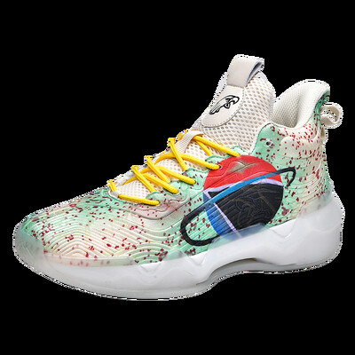 Basketbola apavi vīriešu valkā absorbējoši trieciena atsitiena sporta veidi, faktiskie kaujas koledžas studenti treniņu apavi jauni augsti kaujas zābaki