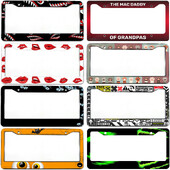 Cat Paw alumīnija birku rāmji Premium numura zīmju rāmji Ciets rūsas necaurlaidīgs turētājs priekšējām un aizmugurējām automašīnas etiķetēm ar skrūvējamiem vāciņiem