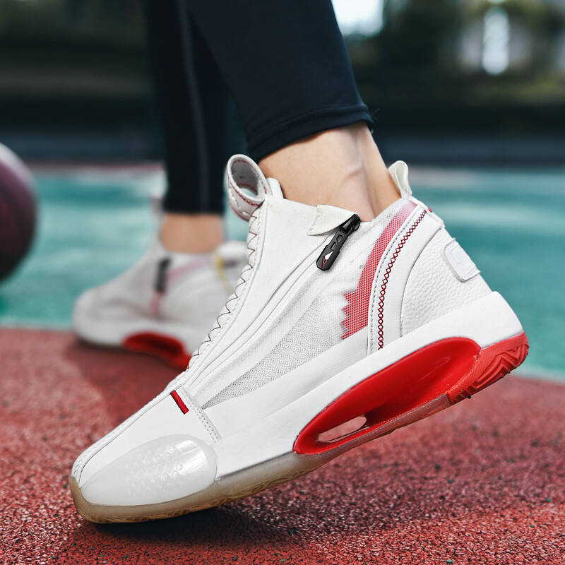 Jauni studentu triecienu absorbējoši basketbola apavi vīriešu profesionāli kaujas dubultā rāvējslēdzēja elpojoši neslīdoši sporta apavi 46 liels izmērs