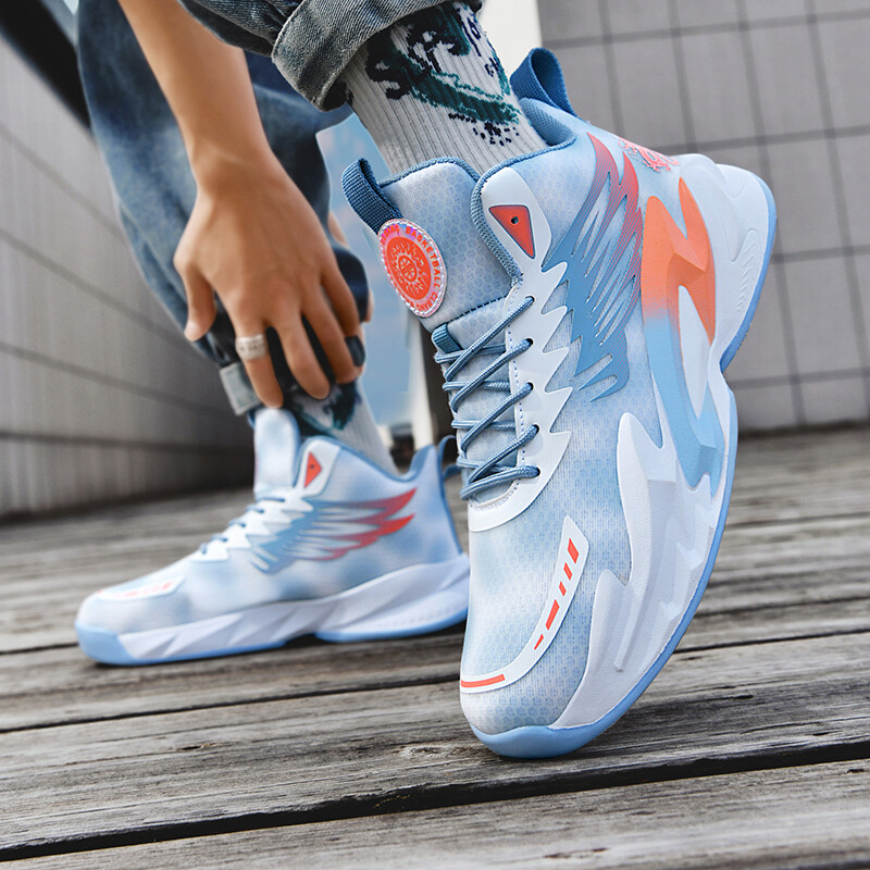 Jauni basketbola apavi triecienabsorbcijas elpojoši neslīdoši profesionāli sporta apavi iekštelpu laukumu treniņu modes tendence skriešana