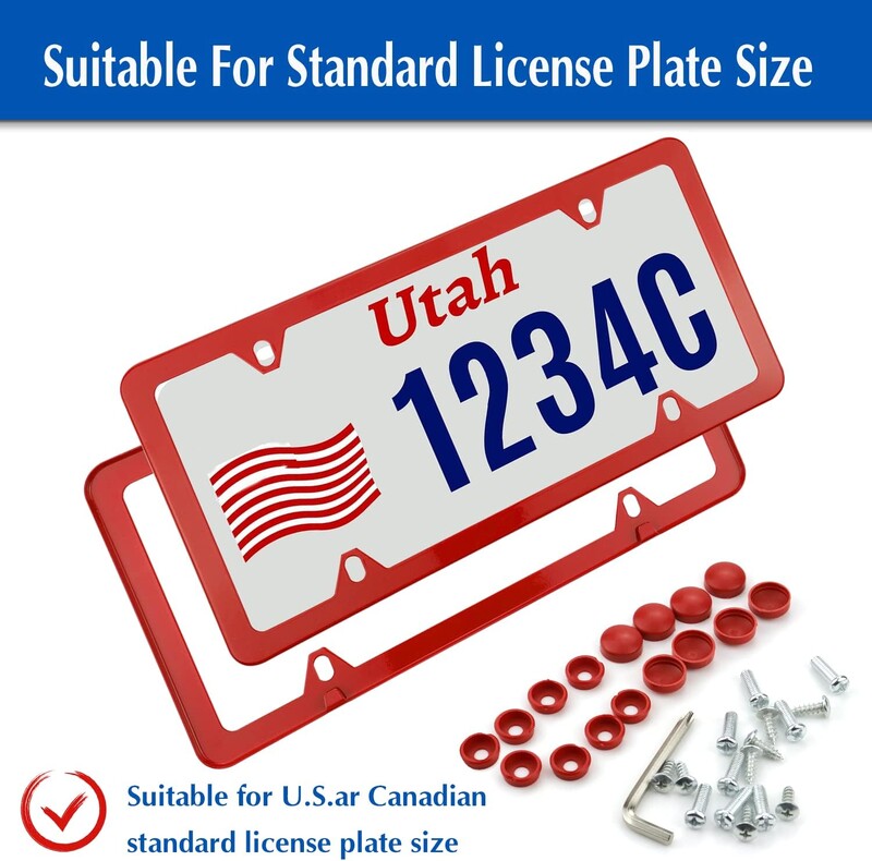 Univerzalni okvir američke registarske pločice s vijcima Čepovi za pranje registarskih pločica Okvir automobilske nehrđajuće pločice 6x12 inča za kamionsko vozilo