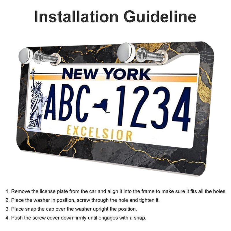 mramorni američki automobil 12" x 6" laserski rezani kromirani okviri registarskih pločica - Veleprodaja dodatne opreme za automobile/kamione/SUV automobile