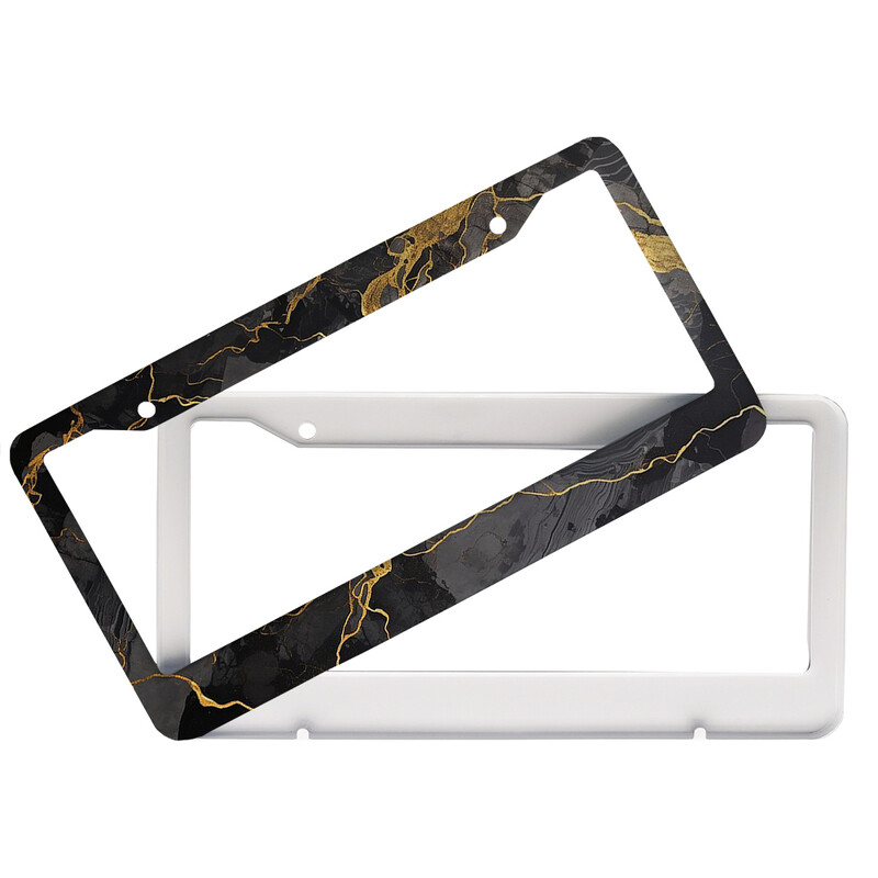 mramorni američki automobil 12" x 6" laserski rezani kromirani okviri registarskih pločica - Veleprodaja dodatne opreme za automobile/kamione/SUV automobile