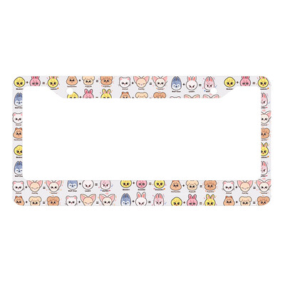 Jauna skaista un jauka mazo dzīvnieku sērijas alumīnija sakausējuma amerikāņu automašīnas numura zīmes vāka automašīnas dekorēšana, pielāgojama