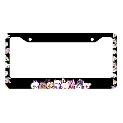 Jauna skaista un jauka mazo dzīvnieku sērijas alumīnija sakausējuma amerikāņu automašīnas numura zīmes vāka automašīnas dekorēšana, pielāgojama