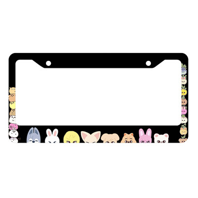 Jauna skaista un jauka mazo dzīvnieku sērijas alumīnija sakausējuma amerikāņu automašīnas numura zīmes vāka automašīnas dekorēšana, pielāgojama