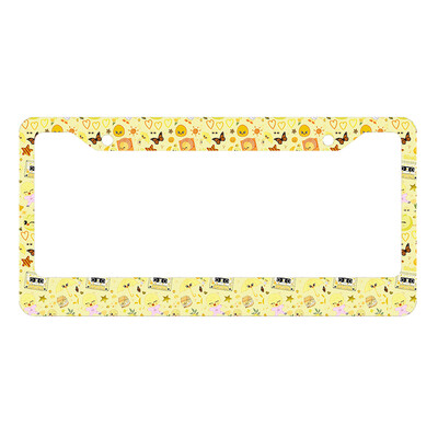 Jauna skaista un jauka mazo dzīvnieku sērijas alumīnija sakausējuma amerikāņu automašīnas numura zīmes vāka automašīnas dekorēšana, pielāgojama