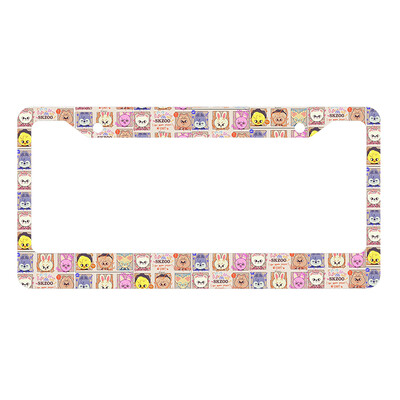 Jauna skaista un jauka mazo dzīvnieku sērijas alumīnija sakausējuma amerikāņu automašīnas numura zīmes vāka automašīnas dekorēšana, pielāgojama