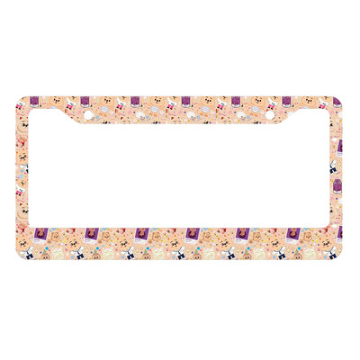 Jauna skaista un jauka mazo dzīvnieku sērijas alumīnija sakausējuma amerikāņu automašīnas numura zīmes vāka automašīnas dekorēšana, pielāgojama