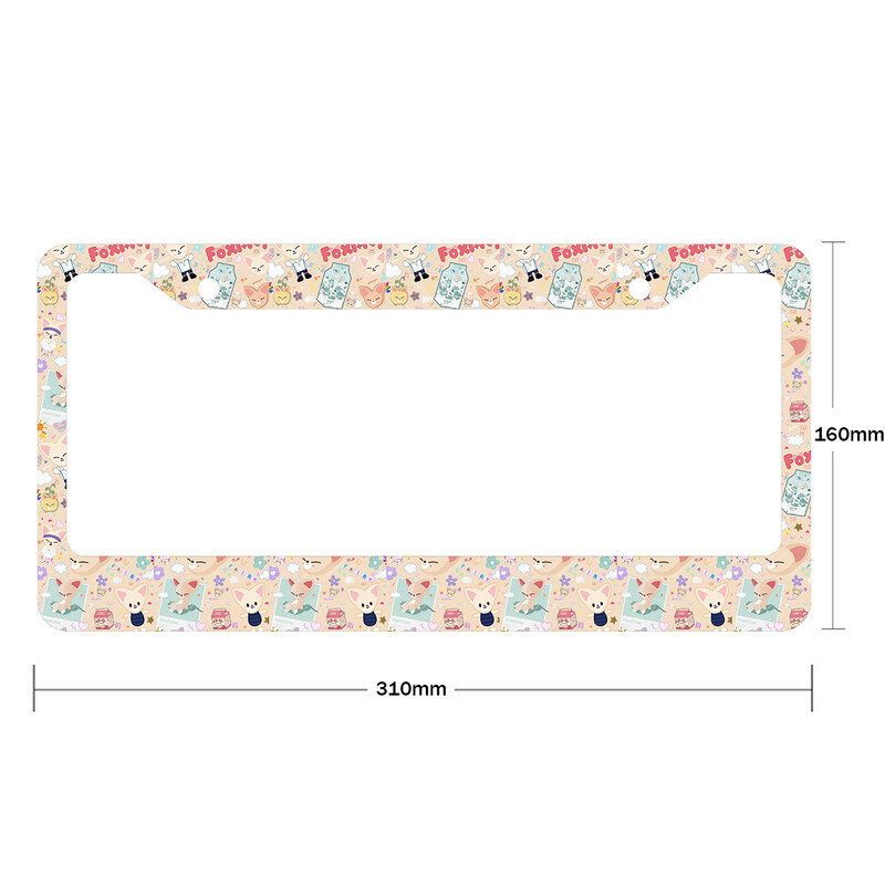 Jauna skaista un jauka mazo dzīvnieku sērijas alumīnija sakausējuma amerikāņu automašīnas numura zīmes vāka automašīnas dekorēšana, pielāgojama