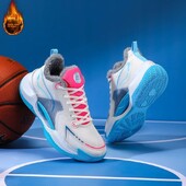 Moderni ziemas basketbola apavi ar flīsa oderējumu Pāra izdevums Triecienu absorbējoši ikdienas skriešanas apavi Silti kokvilnas apavi Xiangjiang S