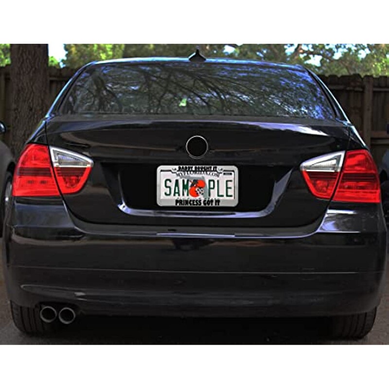 Metāla numura zīmes rāmis tētis nopirka Princese sapratu Humors Smieklīgs metāla birku turētājs Automašīnas piederumi Mīksti rozā 2 caurumi 1 rāmis