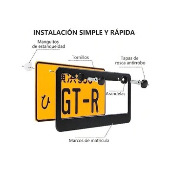 Σετ πινακίδας 2 τεμαχίων 16,2x32cm Μαύρη πινακίδα κυκλοφορίας Αδιάβροχη με αξεσουάρ κατσαβιδιού