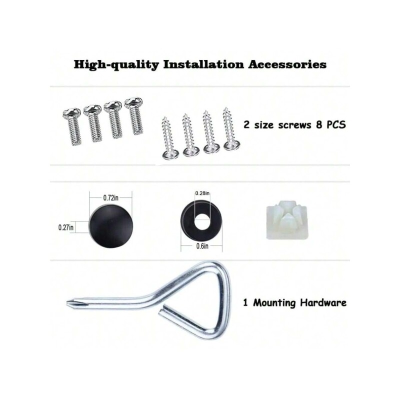 2-daļīgs 16,2x32cm numura zīmes turētājs Melns numura zīmju turētājs Ūdensizturīgs triecienizturīgs ar skrūvgrieža piederumu