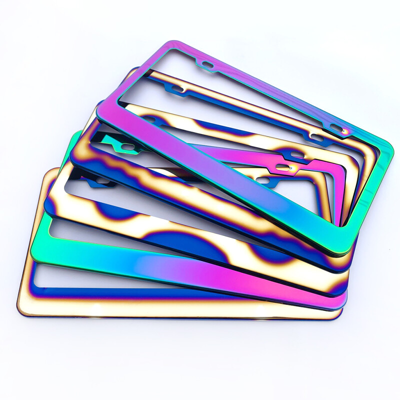 Universalus valstybinio numerio rėmelis Spalvingas valstybinio numerio ženklo rėmas nerūdijančio plieno Art Craft aliuminio lydinio rėmas automobilių reikmenys