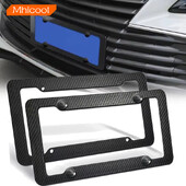 2 datoru oglekļa šķiedras numura zīmes rāmis - melns plastmasas priekšējais un aizmugurējais automašīnas birku turētāja vāciņš vīriešiem / sievietēm, ar stiprinājuma aparatūru, skrūvēm