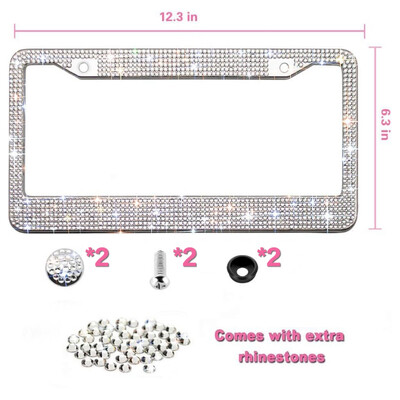 Bling numura zīmju rāmis sievietēm, 1 gab Sparkly numura zīmju rāmji