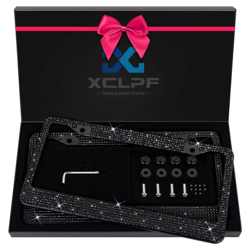 Bling numura zīmju rāmis sievietēm, 1 gab Sparkly numura zīmju rāmji