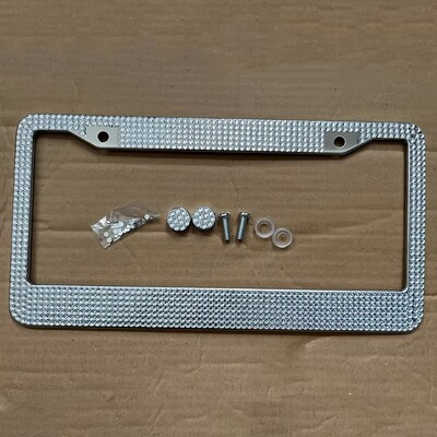 1 gab. Nerūsējošā tērauda urbšanas numura zīmes turētāja numura zīmes rāmis automašīnas numura zīmju turētāja ārējais dekors