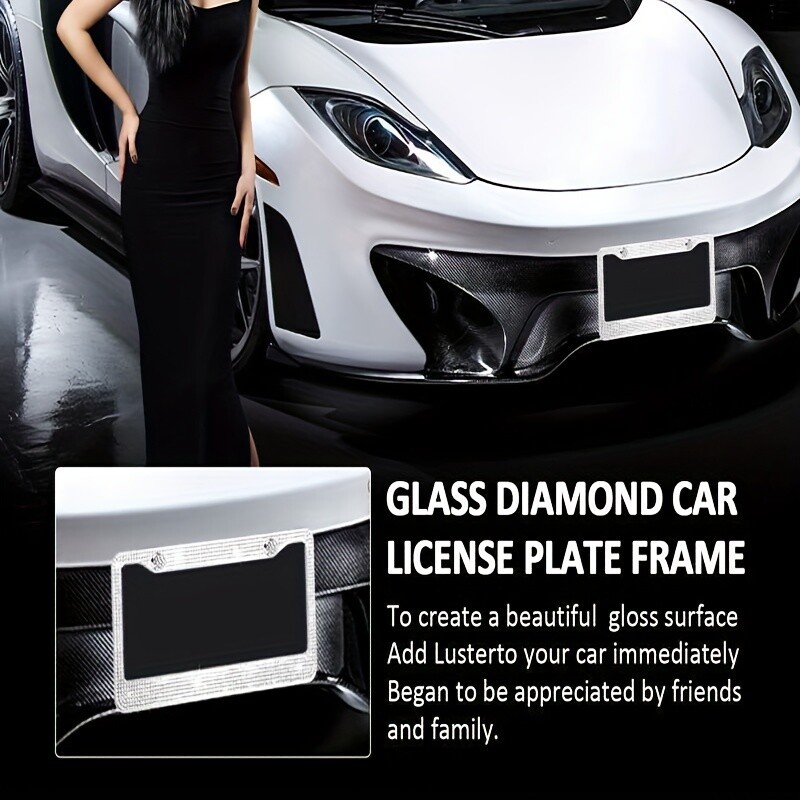 1 gab. Nerūsējošā tērauda urbšanas numura zīmes turētāja numura zīmes rāmis automašīnas numura zīmju turētāja ārējais dekors