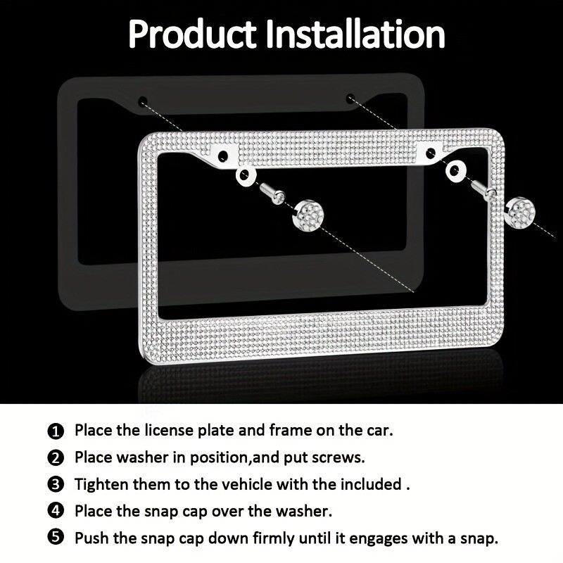 1 gab. Nerūsējošā tērauda urbšanas numura zīmes turētāja numura zīmes rāmis automašīnas numura zīmju turētāja ārējais dekors