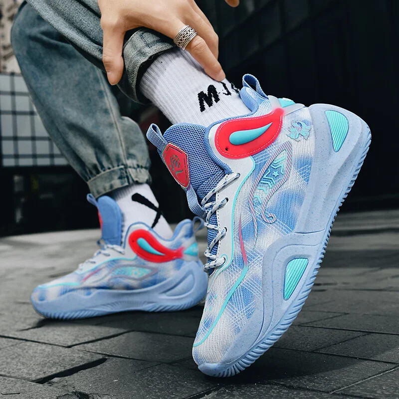 Smaržu necaurlaidīga elastīga gumijas zole Triecienu absorbējoša, nodilumizturīga pretslīdes un virpošanas profesionālie basketbola āra treniņu apavi